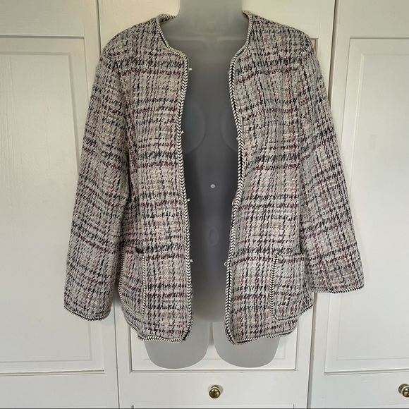 Max Studio Blazer Suit Skirt Set Plaid Career Office Business Professional Tweed - Picture 15 of 16